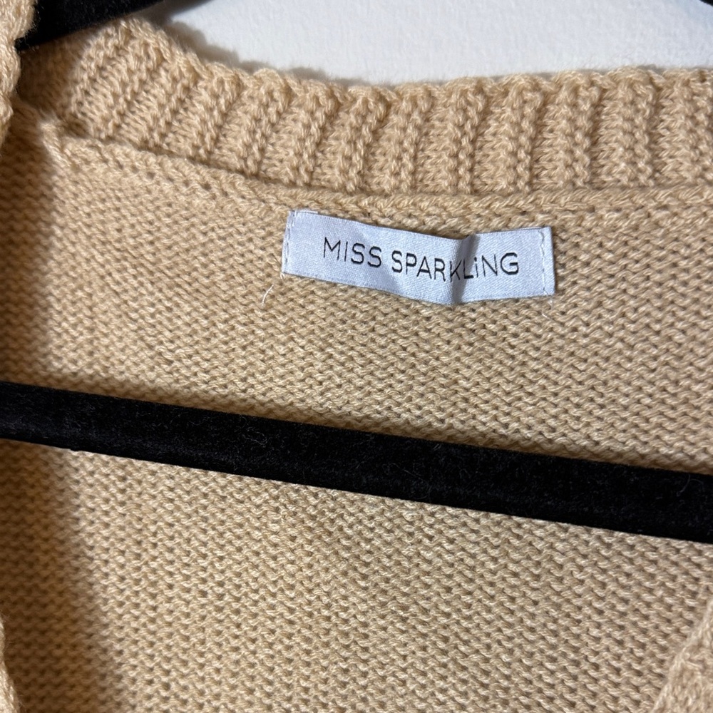 Dressed in LALA Tan Smiley Face Sweater - Picture 3 of 5